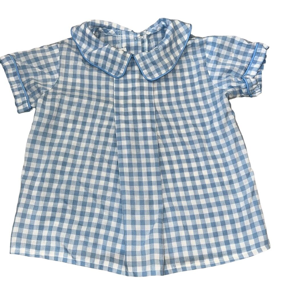 Charlotte Proper Blue & White Gingham Baby Dress 18 Months
